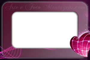 Coração pink brilhante, fundo preto.