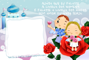 Trecho música Monte Castelo, casal, casal e rosas vermelhas.