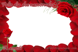Moldura de rosas vermelhas.