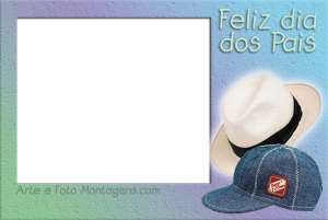 chapeu e boné, frase 'feliz dia dos pais'.