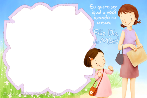 menina com a mãe, quero ser igual a você.