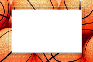 moldura coom fundo de Bola basquete.