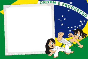 Capoeiristas, fundo de bandeira do brasil.