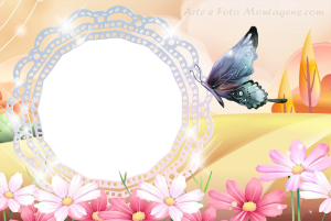 Flores, jardim, borboleta.