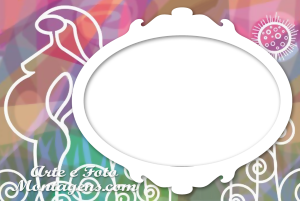 Mulher grávida, gestante, moldura oval branca.
