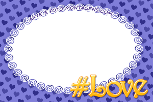 Hashtag #Love, #Amor, fundo de corações.