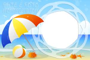 Guarda-sol, praia, mar.
