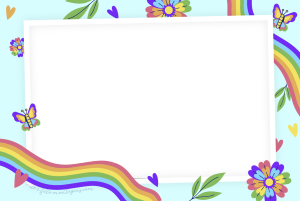 pride, arco-íris, corações, borboletas.