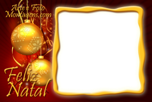 Bolas Natal douradas, , fundo vermelho.