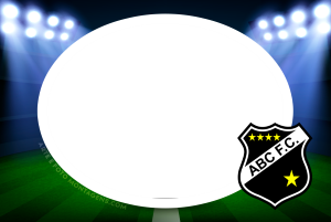 Escudo time ABC FC, branco e preto.
