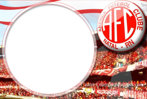 Escudo time América Natal RN, vermelho e branco.