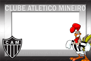 Escudo time Atlético Mineiro, Galo, preto e branco.
