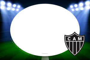 Escudo time Atlético MG, preto e branco.