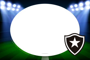 Escudo time Botafogo RJ, preto e branco.