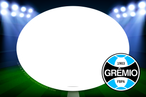Escudo time Grêmio, azul, preto e branco.