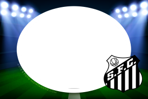 Escudo time Santos, preto e branco.
