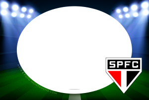 Escudo time São Paulo, vermelho, preto e branco.