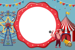 circo, roda gigante, fundo parque.