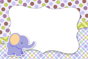 sticker de elefantinho, fundo estampado estilo scrapbook.