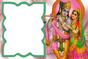 Krishna, flauta, moldura indiana.